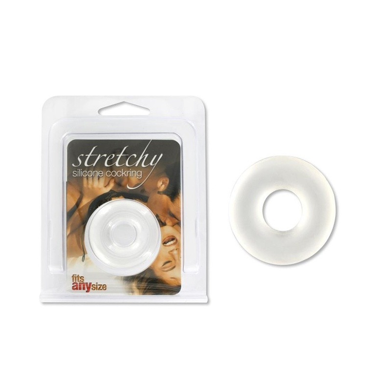 Pierścień na penisa Stretchy Cockring Transparent - elastyczny TPE, średnica zewnętrzna 4,2 cm, wewnętrzna 2 cm - 3