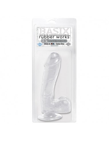 Żelowe Dildo Basix 7.5" Dong W Suction Cup Clear - Dilda żelowe - 2