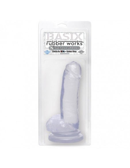 Żelowe Dildo Basix 8" Dong W Suction Cup Clear - Dilda żelowe - 2