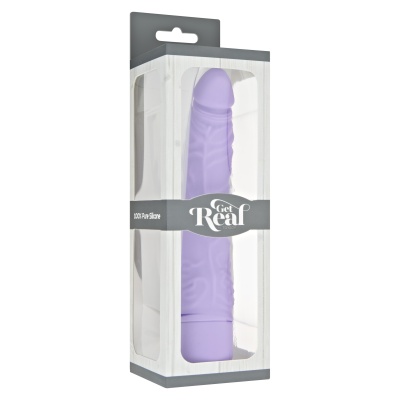 Wibrator Classic Slim Purple – smukły silikonowy wał z wielobiegowymi wibracjami (18 cm) - 1 2