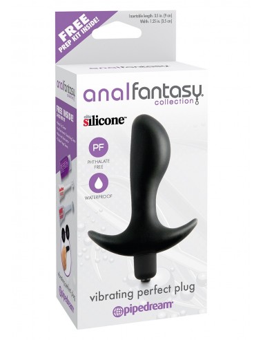 Korek analny wibrujący Vibrating Perfect Plug Black - Kulki i korki analne wibrujące - 2