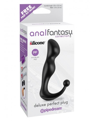 Buttplug Deluxe Perfect Plug Black - Korki i Kulki Analne - 1