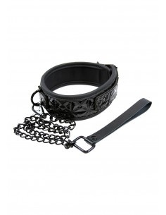 Obroża ze smyczą SINFUL COLLAR BLACK - Chokery, obroże i smycze - 1 2
