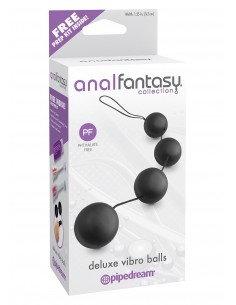 Kulki Gejszy Deluxe Vibro Balls Black - Kulki analne, koraliki analne - 1 2