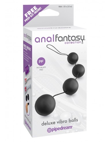 Kulki Gejszy Deluxe Vibro Balls Black - Kulki analne, koraliki analne - 2