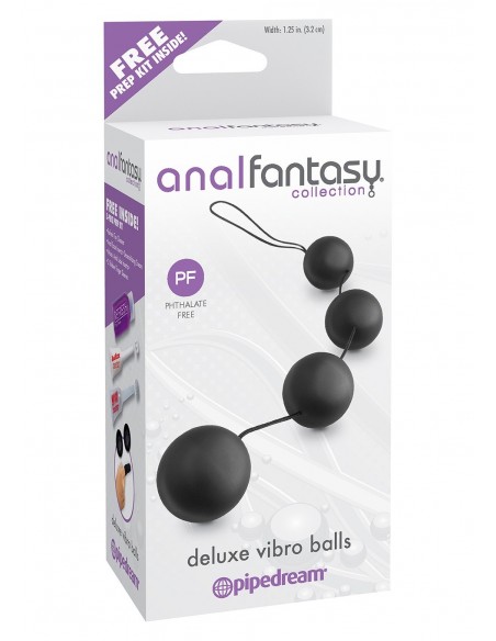 Kulki Gejszy Deluxe Vibro Balls Black - Kulki analne, koraliki analne - 2