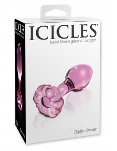 Szklany Korek Analny Icicles No 48 Pink - Korki analne szklane - 1 2