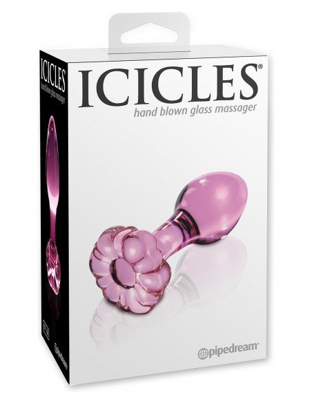 Szklany Korek Analny Icicles No 48 Pink - Korki analne szklane - 2