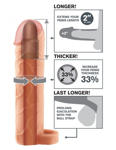 Nakładka Na Penisa Fx Perfect Przedłużenie O 5 Cm Ball Flesh - Przedłużki i nakładki na penisa - 3