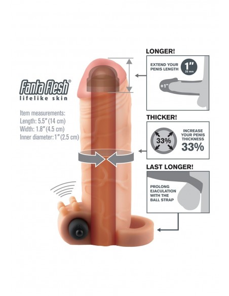 Wibrująca Nakładka Na Penisa Fx-Tensions 2,5 Cm  - Przedłużki i nakładki na penisa - 3