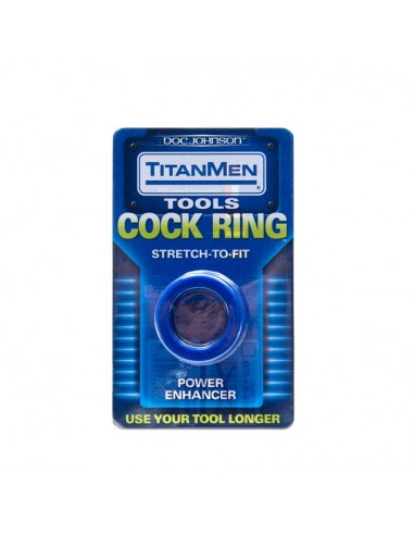 Pierścień na Penisa Titanmen Cockring Blue - Pierścienie erekcyjne niewibrujące - 2