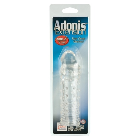 Nakładka przedłużająca Adonis Extension Transparent - profilowany silikon bez ftalanów z wypustkami stymulacyjnymi, 16,5 cm - 2