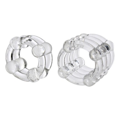 Pierścienie erekcji Enhancer Rings Transparent – rozciągliwe, 2- i 4-warstwowe, 2–4,5 cm - 1