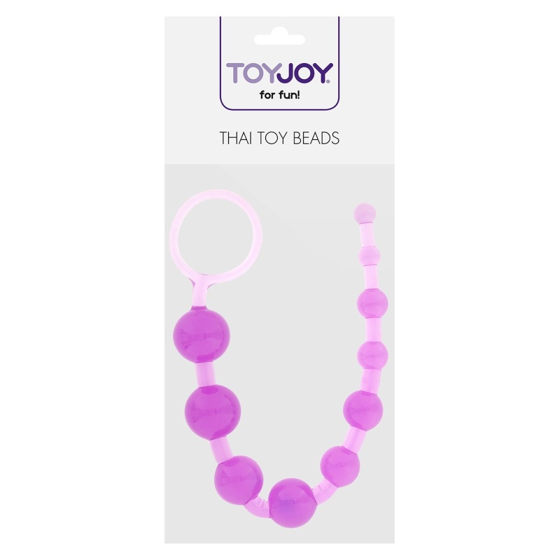 Koraliki analne Thai Toy Beads Purple – 10 stopniowanych kulek TPE, 30 cm - 2