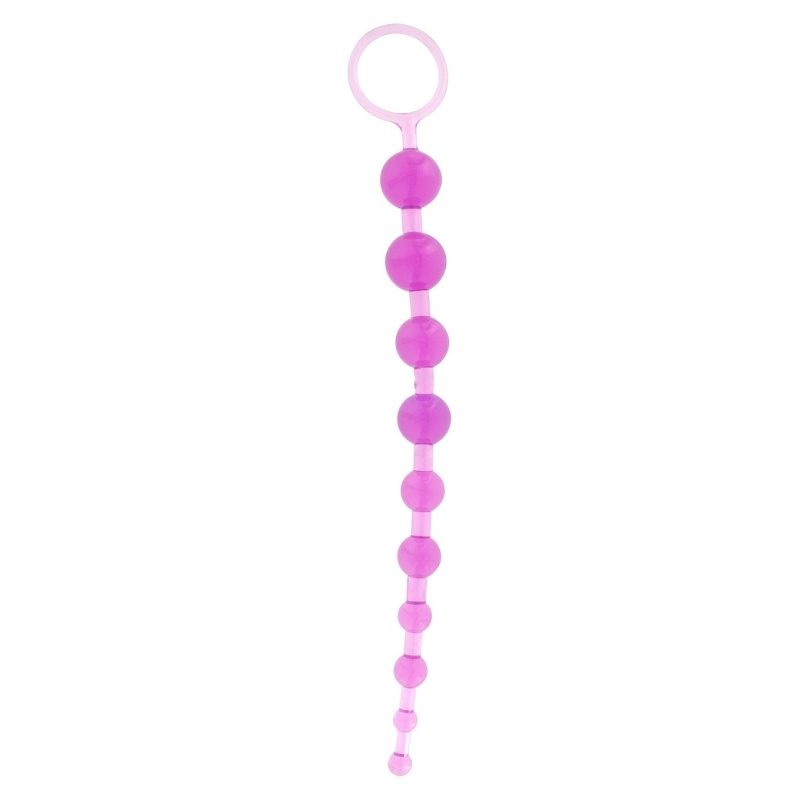 Koraliki analne Thai Toy Beads Purple – 10 stopniowanych kulek TPE, 30 cm - 3