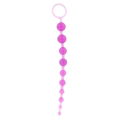Koraliki analne Thai Toy Beads Purple – 10 stopniowanych kulek TPE, 30 cm - 3