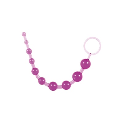 Koraliki analne Thai Toy Beads Purple – 10 stopniowanych kulek TPE, 30 cm - 1
