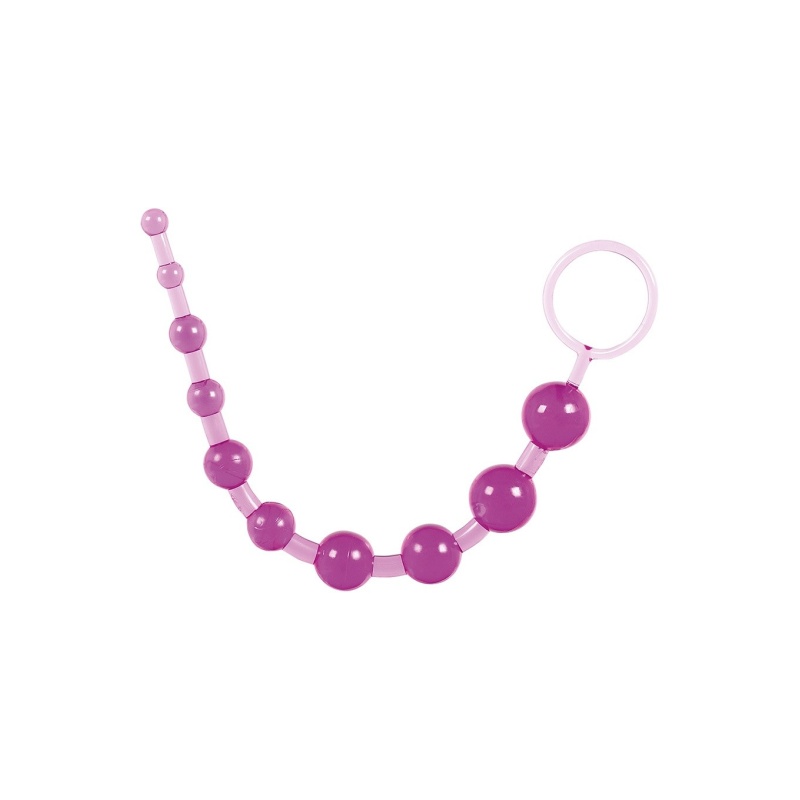 Koraliki analne Thai Toy Beads Purple – 10 stopniowanych kulek TPE, 30 cm - 1