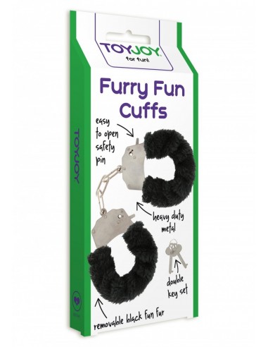 Kajdanki erotyczne Furry Fun Cuffs Black Plush - Kajdanki erotyczne - 1