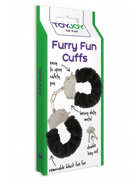 Kajdanki erotyczne Furry Fun Cuffs Black Plush - Kajdanki erotyczne - 1