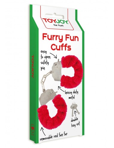 Kajdanki erotyczne Furry Fun Cuffs Red Plush - Kajdanki erotyczne - 1