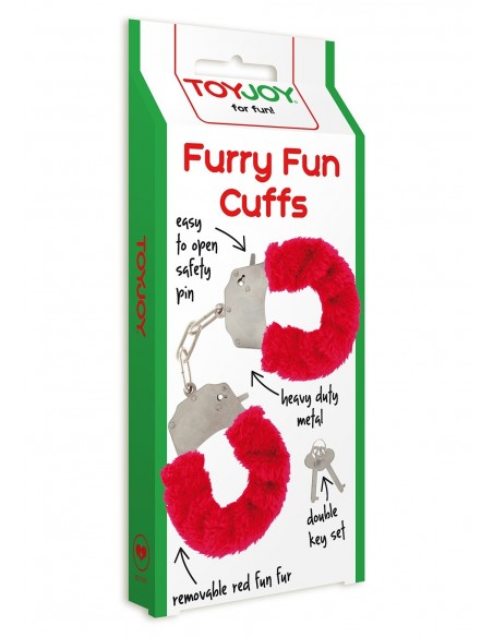 Kajdanki erotyczne Furry Fun Cuffs Red Plush - Kajdanki erotyczne - 1