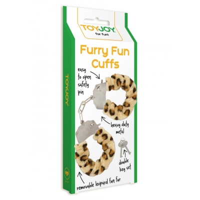 Kajdanki SCALA Furry Fun Cuffs Leopard z futerkiem dla par - 1