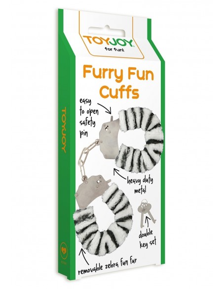 Kajdanki erotyczne Furry Fun Cuffs Zebra Plush - Kajdanki erotyczne - 1