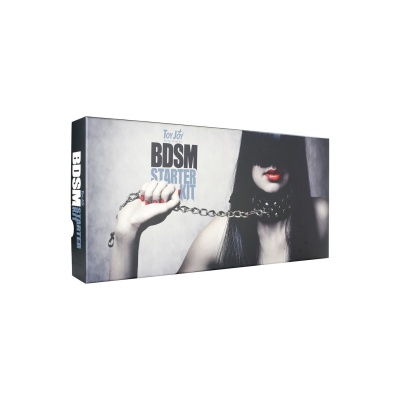 Zestaw BDSM Starter Kit Black z regulowanymi kajdankami i kneblem – opakowanie 30 x 20 x 6 cm - 1