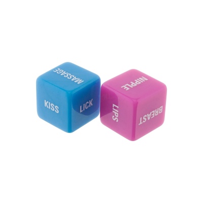 Kości miłosne Lovers Dice Pink z losowaniem zadań i części ciała (bok 1.6 cm) - 1 2