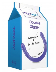 Elastyczne i długie podwójne dildo ToyJoy 45 cm Purple - Dilda podwójne - 1 2