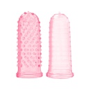 Nakładki na palce Sexy Finger Ticklers Pink z wypustkami i prążkami (ok. 7 cm) - 1