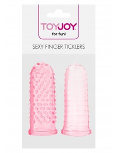 Stymulujące nakładki na palce Sexy Finger Ticklers Pink - Nakładki na palce - 1 2