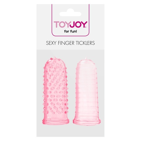 Nakładki na palce Sexy Finger Ticklers Pink z wypustkami i prążkami (ok. 7 cm) - 2