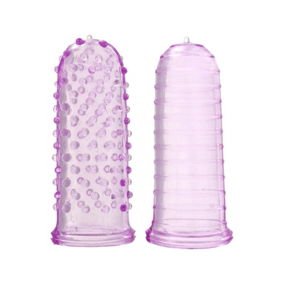 Nakładki na palce Sexy Finger Ticklers z wypustkami i prążkami, 8 cm - 1 2