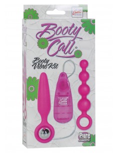 Korek analny wibrujący Booty Call Booty Vibro Kit Pink - Kulki i korki analne wibrujące - 1 2
