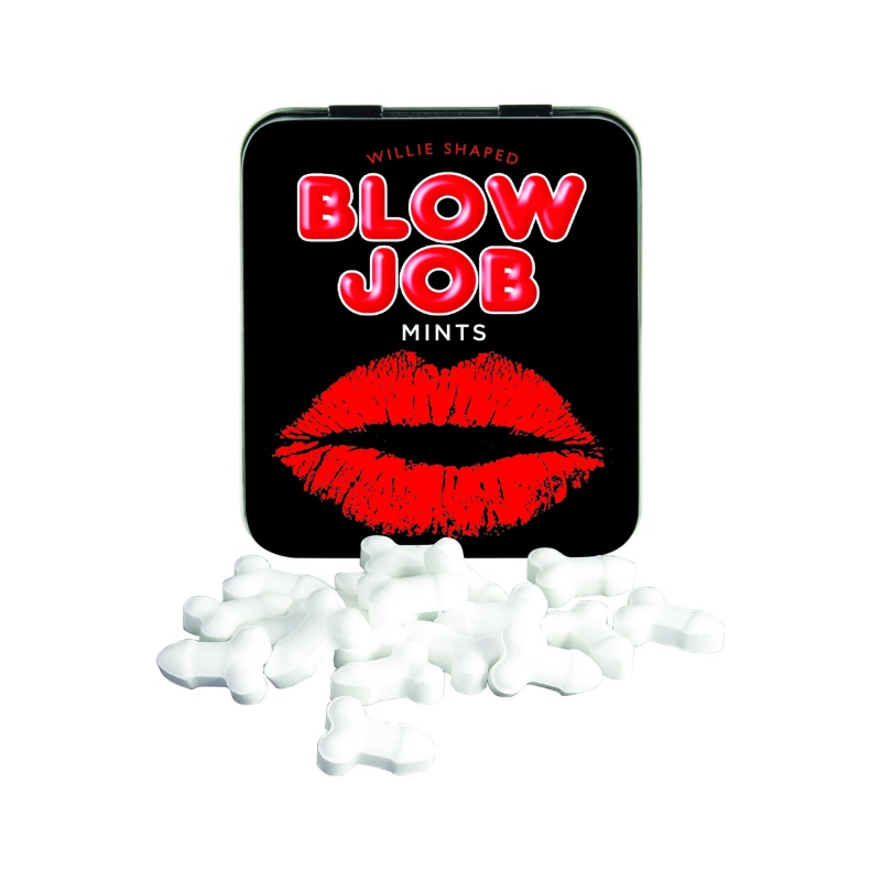 Miętówki bezcukrowe Blow Job Mints Assortment w kształcie penisa – 30 g, 7 × 6 × 2 cm - 1