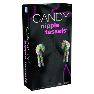 Candy Nipples Tassels – jadalne ozdoby na brodawki z taśmą samoprzylepną, 15,2 cm - 1