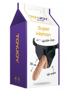 Strapon Superwoman Strap-On Flesh - Strap-ony, dilda na pasku bez wibracji - 1 2
