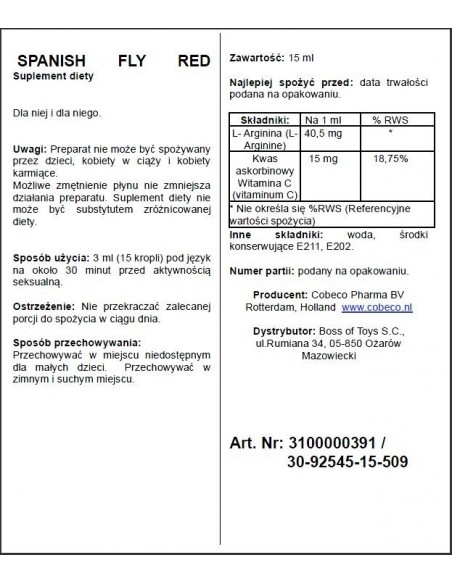 Hiszpańska mucha Spanish Fly Red - Zwiększenie libida i potencji u kobiet - 2