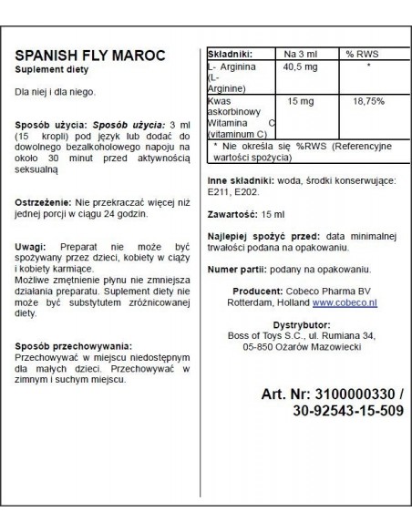 Hiszpańska mucha Spanish Fly Maroc - Zwiększenie libida i potencji u kobiet - 2