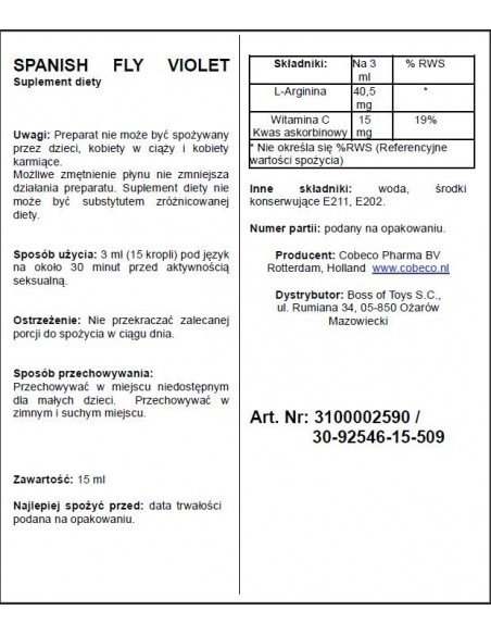 Hiszpańska mucha Spanish Fly Violet - Zwiększenie libida i potencji u kobiet - 2
