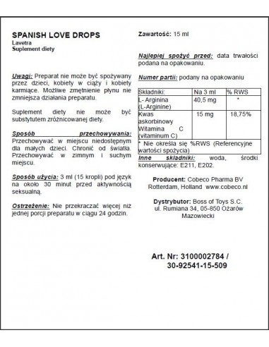 Hiszpańska mucha Spanish Love Drops Lavetra 15 ml - Zwiększenie libida i potencji u kobiet - 2
