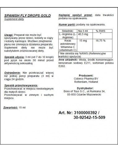Hiszpańska mucha Spanish Fly Gold - Zwiększenie libida i potencji u kobiet - 3