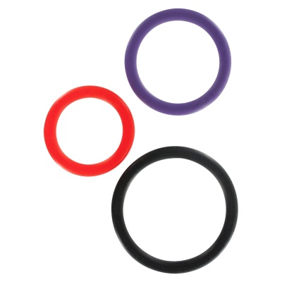 Scala Triple Rings Multicolor – zestaw 3 silikonowych pierścieni, średnice 3,0–4,0 cm - 1