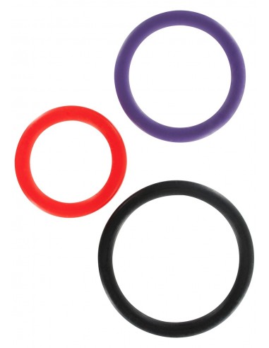 Zestaw pierścieni erekcyjnych Triple Rings Multicolor 3 szt. - Pierścienie erekcyjne niewibrujące - 1