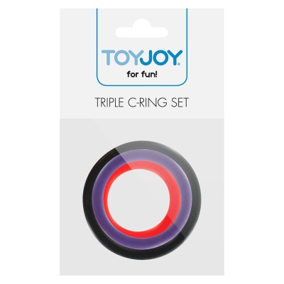 Scala Triple Rings Multicolor – zestaw 3 silikonowych pierścieni, średnice 3,0–4,0 cm - 1 2