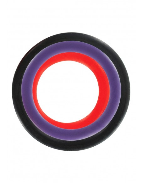 Zestaw pierścieni erekcyjnych Triple Rings Multicolor 3 szt. - Pierścienie erekcyjne niewibrujące - 3