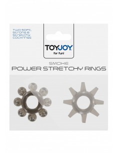 Zestaw pierścieni erekcyjnych Power Stretchy Rings Smoke 2 szt. - Pierścienie erekcyjne niewibrujące - 1 2