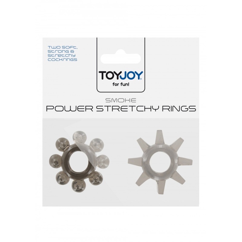 Power Stretchy Rings – zestaw 2 elastycznych pierścieni erekcyjnych z wypustkami, średnica wewnętrzna 2,5 cm - 2
